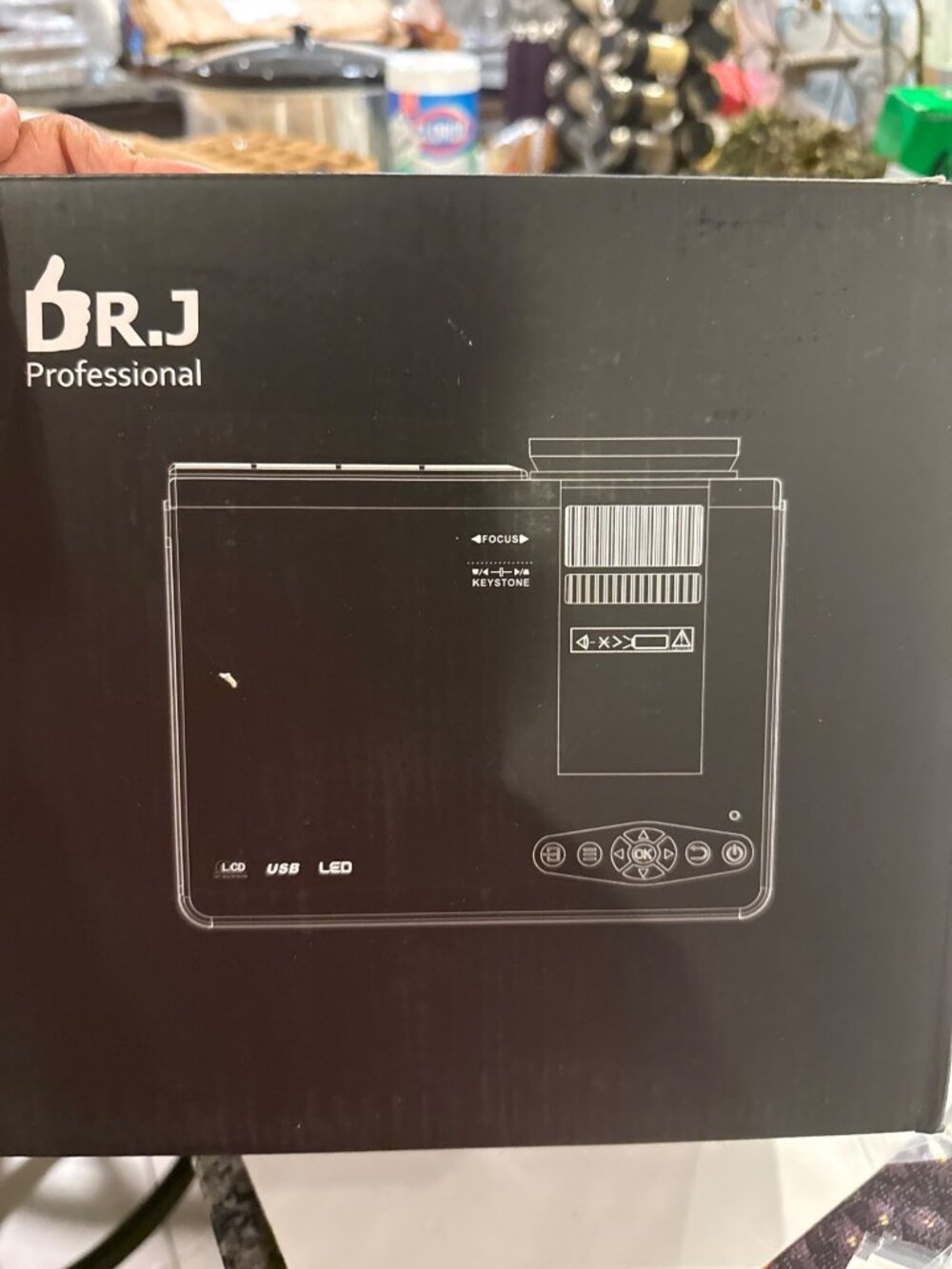 DR.J Professional Upgrade 7500 Lumens Home Theater Projector With USB LED Displa
